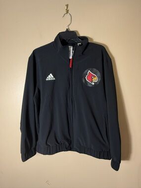 Adidas Louisville Cardinals Team Issued Jacket Black Large NCAA Player Gear